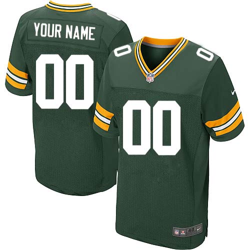 Men's Elite Nike Jersey Green Home - Customized NFL Green Bay Packers